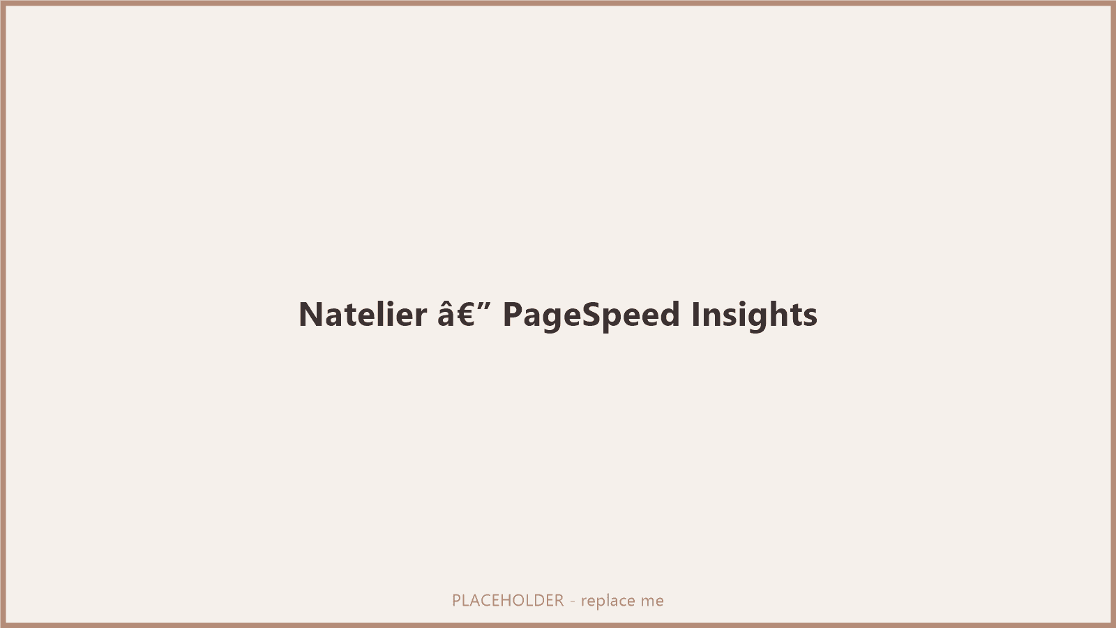 PageSpeed Insights results for natelier.pl